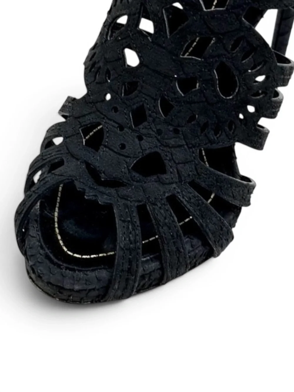 Christian Dior Black Peep-Toe High Heels from the 2009 Runway Collection - Rare